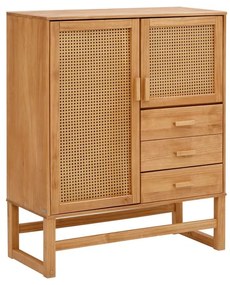 Komoda z drewna sosnowego z rattanowymi drzwiczkami Støraa Jolene, szer. 90 cm
