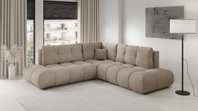 Masseno Narożnik DUCA z funkcją spania i pojemnikiem na pościel Narozniki L, Rozkładana sofa - Szary, FLOW 01
