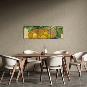 Obraz - Vincent van Gogh, Still Life of  Oranges and Lemons with  Blue Gloves, reprodukcje (z zegarem) (90x30 cm)