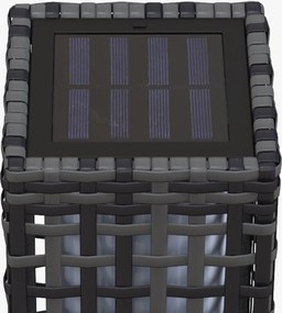 Outsunny Lampa Solarna Rattan Wodoodporna Ogrodowa z Czujnikiem Światła Stal Szary 155x155x46cm | Aosom PL