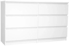 Biała Komoda Z 6 Szufladami 100 Cm G8-R55