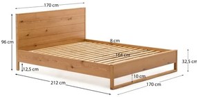Łóżko dwuosobowe z litego drewna dębowego ze stelażem 160x200 cm Alguema – Kave Home
