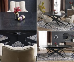 Czarny stół z owalnym blatem Sandro Halmar