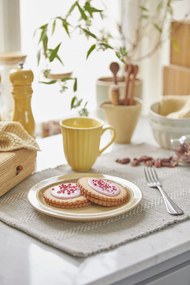 Żółty ceramiczny kubek z rowkami MYNTE LEMONADE