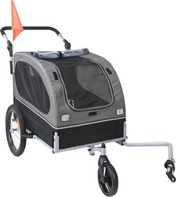 Przyczepa Rowerowa 2 w 1, SucceBuy Przyczepa dla Psa i Kota oraz Wózek, Ładowność 40 kg, Wodoodporna