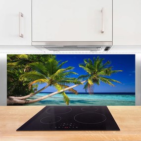 Szkło nad Blatem Tropikalny Brzeg Z Palmą