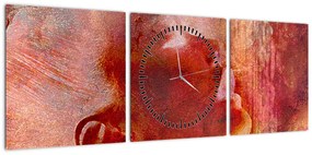 Obraz - Profil twarzy kobiety (z zegarem) (90x30 cm)