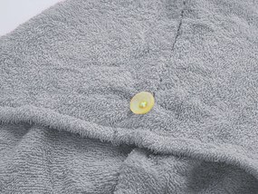 Szybkoschnący turban do włosów frotte jasnoszary, 100% bawełna