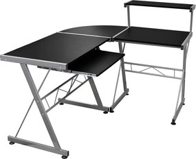 Czarne nowoczesne biurko narożne T6-R22