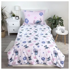 Jasnoróżowa bawełniana pościel dziecięca jednoosobowa 140x200 cm Lilo &amp; Stitch "Pink" – Jerry Fabrics