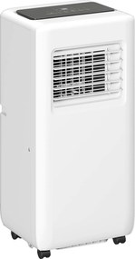 HOMCOM Przenośna klimatyzacja, różne ustawienia, wyświetlacz LED, timer, koła, Biały