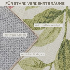 HOMCOM Dywan wiejski, wszechstronny, poliester, łatwa pielęgnacja, antypodłogowy, kolorowy