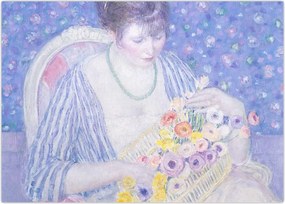 Obraz - Frederick Carl Frieseke,  The Basket of Flowers, reprodukcje (70x50 cm)