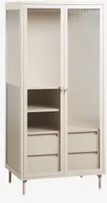 [*]szafa 85x180 Cm Ze Stali I Szkła Paoline Kremowa & Cancel - Sklum