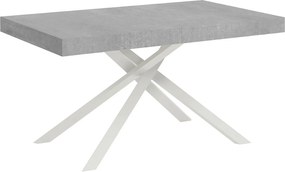Stół rozkładany 140/224x80 cm Karida cementu nogi białe