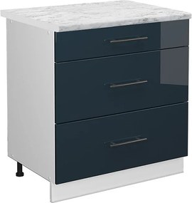 Szafka dolna do kuchni ciemnoniebieski wysoki połysk 80x60x82 fame-line
