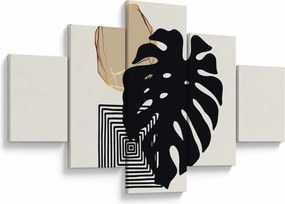 Obraz - Abstrakcja z tropikalnymi liśćmi N⁰2 (125x70 cm)