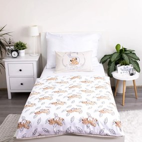 Jasnożółta bawełniana pościel dziecięca do łóżeczka 100x135 cm Lion King "Best Friends" – Jerry Fabrics