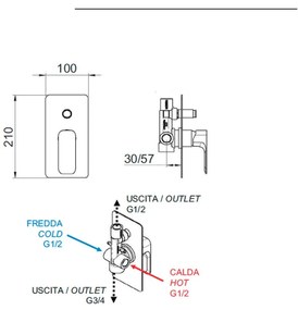 Bateria prysznicowa podtynkowa w kolorze matowej czerni (2 otwory) Spy – Sapho