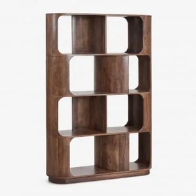 Regał 120x170 Cm Z Drewna Diepe Ciemny Drewniany Uchwyt - Sklum