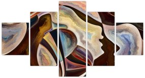 Obraz - Abstrakcja głów (125x70 cm)