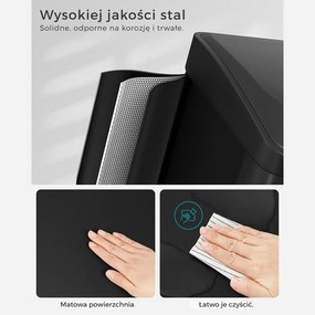 Kosz do segregacji odpadów SORT, 24l (3x8l), czarny SongmicsHome
