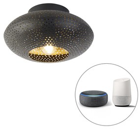 Inteligentna lampa sufitowa czarna ze złotem 25 cm w tym WiFi P45 - RadianceKolonialny Oswietlenie wewnetrzne
