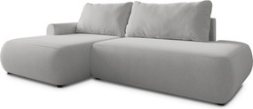 Masseno Narożnik NUVIRA z funkcją spania i pojemnikiem na pościel Narozniki L, Rozkładana sofa - Jasnoszary, CASTEL 80