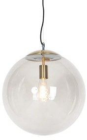 Nowoczesna lampa wisząca mosiężna z dymionym szkłem 40 cm - Ball Nowoczesny Oswietlenie wewnetrzne