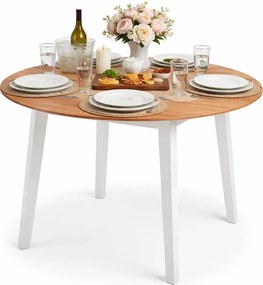 Okrągły stół składany - biały + brąz L0-P70