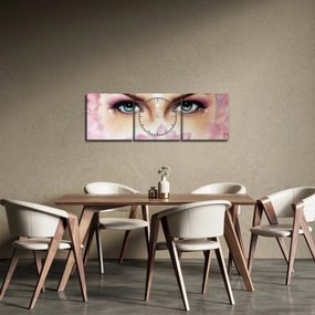 Obraz - Urocze oczy (z zegarem) (90x30 cm)