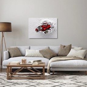 Obraz na szkle - Czerwony samochód (70x50 cm)