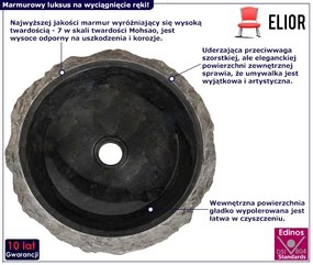 Okrągła umywalka nablatowa z czarnego marmuru - Hafi