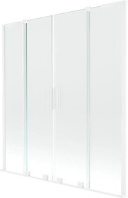 Mexen Velar L Duo parawan nawannowy 2-skrzydłowy rozsuwany 150 x 150 cm, transparent, biały - 896-150-003-02-20