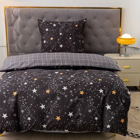 PrzytulneMieszkanie.pl PrzytulneMieszkanie.pl Flanelowa pościel z mikrofibry STELLAR ciemnoszara Rozmiar pościeli: 70 x 90 cm | 140 x 200 cm