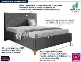 Ciemnoszare łóżko tapicerowane welurem 4 rozmiary G5-G00
