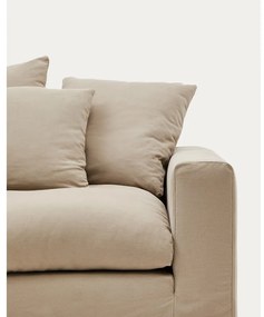Beżowa lniana sofa 340 cm Nora – Kave Home