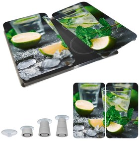 Zestaw 2 szklanych płyt ochronnych na kuchenkę Wenko Mojitos, 52x30 cm
