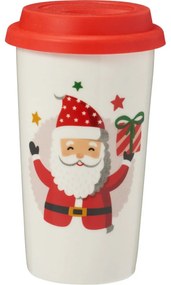 Kubek kamionkowy z pokrywką Santa 400 ml