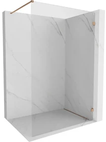 Mexen Lunar ścianka prysznicowa Walk-in prawa 50 x 200 cm, transparent 8 mm, miedź szczotkowana - 830-050-000-65-00-P