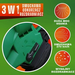 Elektryczny odkurzacz do liści wolf, 3 w 1 Gardebruk