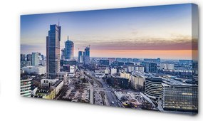 Obraz drukowany na płótnie Warszawskie Wieżowce o Poranku
