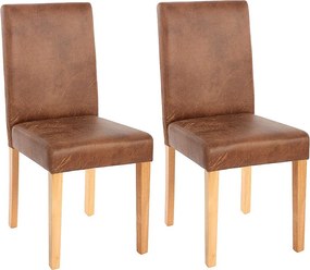 Zestaw 2 krzeseł do jadalni Littau ze sztucznej skóry,  tkanina, imitacja zamszu, jasne nogi