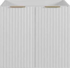 Szafka łazienkowa z drzwiami, biały + złoty uchwyt, 60 x 57 x 46 cm