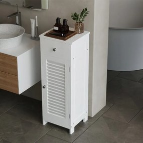 Szafka Łazienkowa Słupek Biała 87 cm – Loft z Szufladą i Półkami