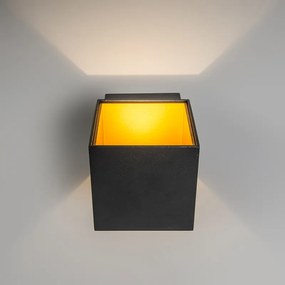 Designerska lampa ścienna czarna/złota z LED - Caja