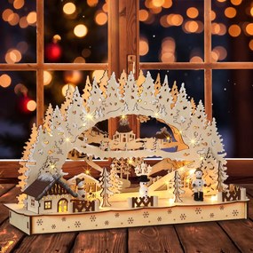 Monzana Świąteczny LED łuk CLEMENT, 45x12,5x28cm, naturalny brąz