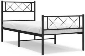 Czarne metalowe łóżko loftowe 80x200 cm - Raffa