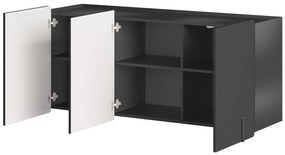 Komoda Malmi 150 cm wisząca - czarny mat / czarny