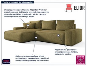 Zielony narożnik z pojemnikiem na pościel E6-K22